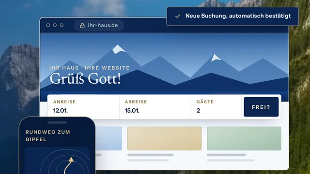 Automatisch bestätigte Buchung neben Hotelwebsite und Telefon